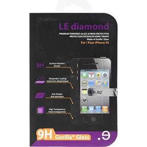Be.ez 101244 Le Diamond displaybeschermfolie van gehard glas voor iPhone 4/4S, transparant
