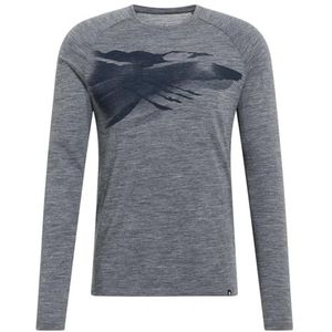 Odlo Ascent Merino 200 Norway T-shirt voor heren, grijs.