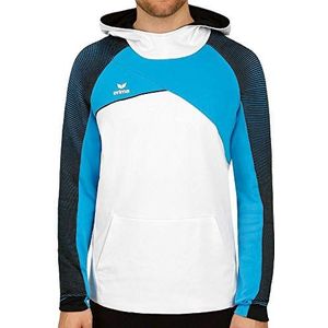 Erima Premium One 2.0 hoodie voor heren, wit/blauw/zwart