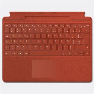 Microsoft Surface Signature Keyboard Keyboard, klaproos rood, compatibel met Surface Pro 8, Pro 9 en Pro X (AZERTY-toetsenbord)