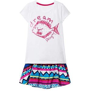 Desigual Girl Knit T-shirt met korte mouwen (Pack_Pomo) meisjes, Wit (1000)