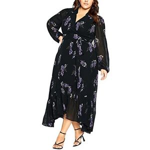 CITY CHIC Plus la Taille Maxi Grâce Robe Femme, Glycine Blk, 42-grande taille