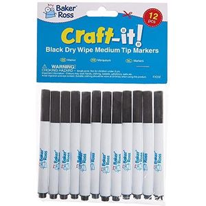 Baker Ross Gumbare pen voor kinderen, 12 stuks, afwisbare whiteboard-viltstiften (FX332)