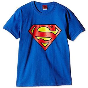 DC Comics Superman Logo T-shirt voor jongens, marineblauw, 7 jaar, Navy Blauw