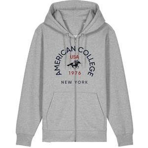 AMERICAN COLLEGE USA Sweat Zip Gris 10 Ans Decontracte, Gris, 10 ans