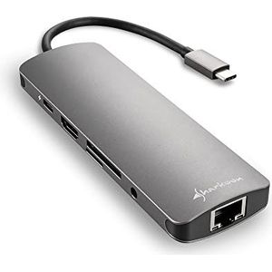 Sharkoon USB 3.0 Type C Combo Adapter Interfacekaart en Adapter HDMI, RJ-45, USB 3.2 Gen 1 (3.1 Gen 1)