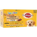 Pedigree Junior Selection Gemengde vershoudzakjes van gelei - junior hondenvoer - 4 verschillende smaken - 48 zakjes à 100 g
