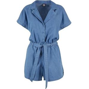 Urban Classics Lichte jumpsuit van denim voor dames, jumpsuit voor dames, Verwassen hemelsblauw