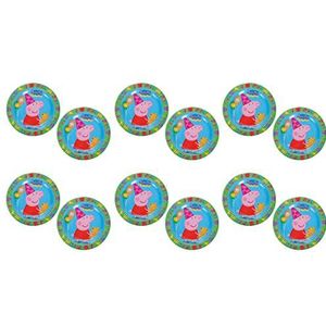 ALMACENESADAN -4793 Peppa Pig Set bestaande uit 12 papieren borden, 18 cm, ideaal voor feestjes en verjaardagen (8435510347932)