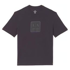 Emporio Armani T-shirt carré A|x Armani Exchange Logo Regular Fit Heavy en jersey pour homme, bleu marine, XL