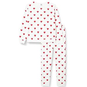 Petit Bateau A06PD Pijama kousen, wit/rood, XXS dames, wit/rood, XS, Wit/Rood