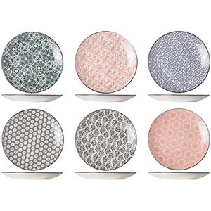 Cosy & Trendy DELIRIO platte borden, 6 verschillende kleuren, D23,5 cm, 6 stuks