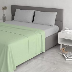 TRENDY Chic Beddengoedset, 100% katoen, gemaakt in Italië, voor tweepersoonsbed, pistache