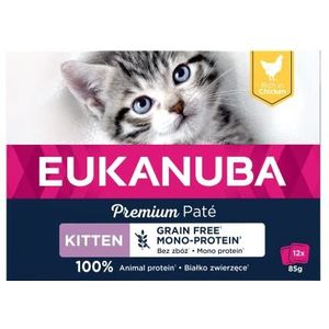 EUKANUBA Grain Free Natvoer voor kittens in de groeifase, rijk aan kip 1,02 kg