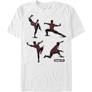 Marvel Shang-chi Karate Poses Organic T-shirt à manches courtes unisexe, Blanc., L