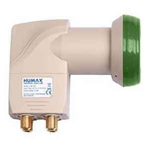 Humax Green Power Quad-LNB, 4 poorten, universele satellietsplitsing LNB, stroomafwaarts, 4-voudig, LTE-filter, Wetterbeschermingsbehuizing, vergulde F-buchsen, voor digitale achtergrondverlichting in