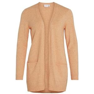 Vila Viril gebreid damesvest, lang, gebreid, maat L/S, Shell Coral