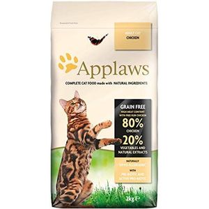 Applaws Complete Natural Grain Free Chicken Flavour Dry Cat Food for Adult Cats - hersluitbare zak van 2 kg