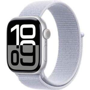 Apple Watch Series 10 - Wifi - 42mm - Zilveren Aluminium Case - Blauw Bandje