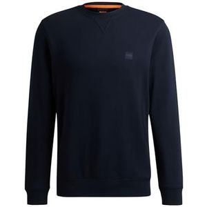 BOSS Westart Sweatshirt voor heren, katoenen badstof met logo, Dark Blue404