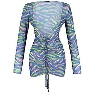 Trendyol Mini robe moulante en tricot pour femme, Violet/multicolore, S