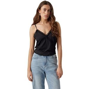 VERO MODA Vmditte Singlet Crop JRS Noos Tanktop voor dames, zwart, XS, zwart.