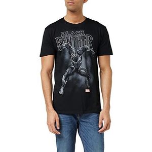 Marvel Black Panther Strike T-shirt voor heren, zwart.