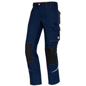 BP Comfort Plus 1803-720-110 werkbroek - elastiek in de rug - plissé op de tailleband - normale pasvorm - maat 52 L - kleur: nachtblauw/antraciet