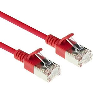 ACT DC7507 Câble réseau CAT6a, U/FTP LSZH, fin, 3,8 mm, flexible, sans accroc, avec fiche RJ45, pour une utilisation dans les centres de données, 7 m, rouge