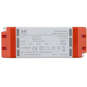 SeKi TRIAC 12V DC 50W 4,16A Constante spanning LED-driver Transformator, schakelvoeding geen minimale belasting, geen ruis/flikkering, MM-goedkeuring