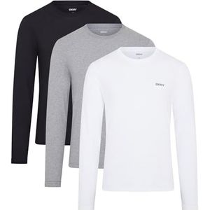 DKNY Slimfit herenshirt met lange mouwen, zwart/wit/grijs.