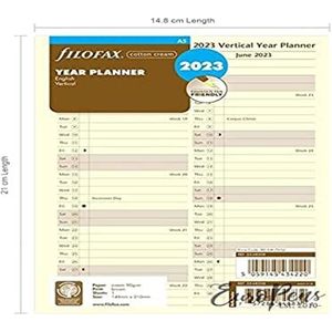 Filofax Jaarplanner A5 verticaal 2023 katoen crème - 23-68508