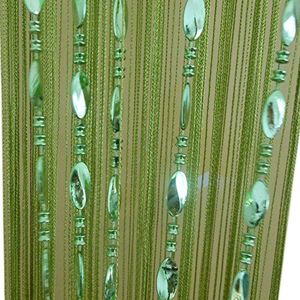 Tangpan Kralen deurgordijn met kwastjes kleur groen