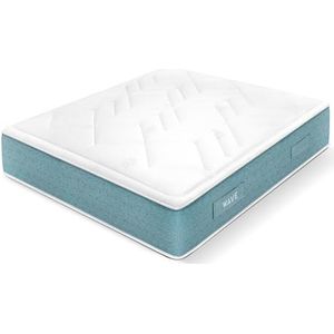 WIN REST pocketveringmatras 90 x 200 cm, koud effect, warmteafvoer, model Wave, hoogte 29 cm, hoog aanpassingsvermogen, dubbelzijdig omkeerbaar, hypoallergeen, gemaakt