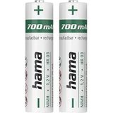 Hama NiMH-accu' - AAA Micr - 700 MAh 1,2 - 2 Stuks