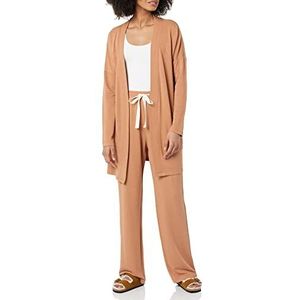 Amazon Essentials Cardigan léger en tissu éponge ouvert sur le devant pour femme, coupe décontractée, caramel clair, taille S
