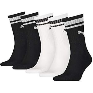 PUMA Unisex sokken (5 stuks), Zwart/Wit