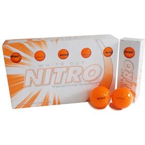 Nitro Golfballen, wit, out, oranje, 15 stuks