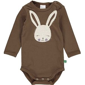 Fred'S World By Green Cotton Body konijn voorkant L/S pyjama's voor peuters, bruin, 2 maanden babyjongens, bruin, 3 maanden, Bruin