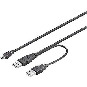 Goobay 93587 Hi-Speed Dual-Power USB 2.0-kabel, zwart, 0,6 m lengte