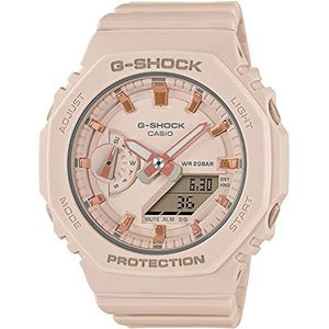 CASIO G-SHOCK GMA-S2100-4AER Uniseks analoog en digitaal kwartshorloge met kunststof band, Roze, GMA-S2100-4AER