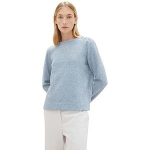 TOM TAILOR Sweatshirt voor dames met geribbelde structuur, 12391 - Lichtblauwe mix
