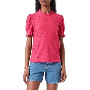 Vila Vikawa S/S Flounce Top/Su - Noos T-shirt voor dames, Roze