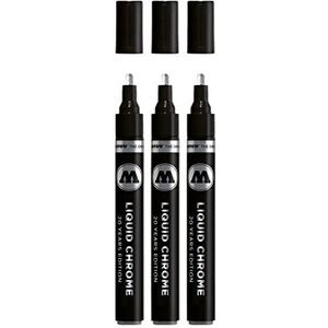 Molotow Liquid Chrome Marker (met speciale inkt voor spiegeleffect), 3 stuks, 4 mm