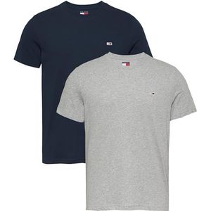 Tommy Jeans TJM XSLIM Lot de 2 t-shirts en jersey pour homme, Multicolore (gris HTR/bleu marine foncé), XXL