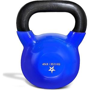 Yes4All Kettlebell-gewichten met vinyl gecoat – ideaal voor training van het hele lichaam en krachttraining (25 lb), donkerblauw)