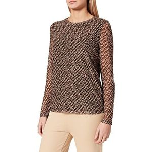 Gerry Weber Damesblouse met lange mouwen en zebrapatroon, diermotief, crèmekleurig/zwart bedrukt