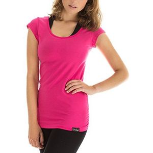 Winshape WTR4 dames T-shirt, korte mouwen, voor vrije tijd, sport, yoga, XL, roze - bonbonroze