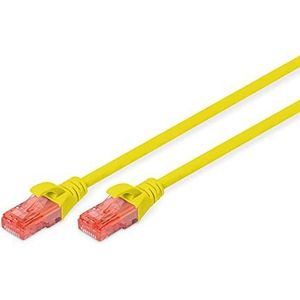 DIGITUS CCA LAN-kabel Cat 6-2 m, netwerkkabel met RJ45, U/UTP, niet afgeschermd, Cat-6A & Cat-5e, geel