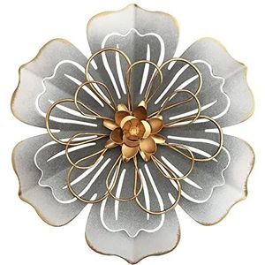 Metalen wanddecoratie, 21,1 cm, moderne rustieke bloemensculptuur, antiek ijzer, kunstwerken voor binnen, keuken, slaapkamer, woonkamer, kantoor, buiten, tuin, terras,